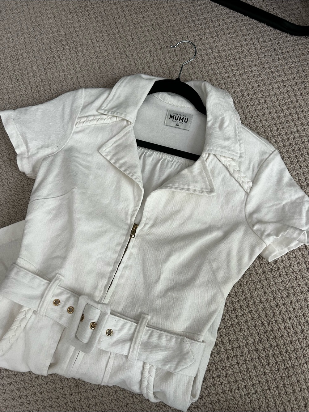 Show Me Your MuMu White Collared Short Romper - Picture 2 of 3